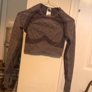 Gymshark Flex Sports Long Sleeve Crop Top - Purple Marl